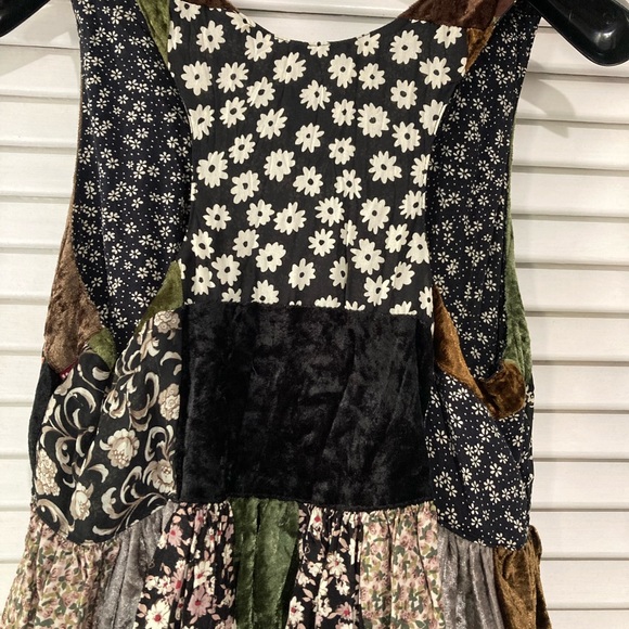 Patchwork mini jumper, rayon and crushed velvet patches, s - Picture 4 of 4